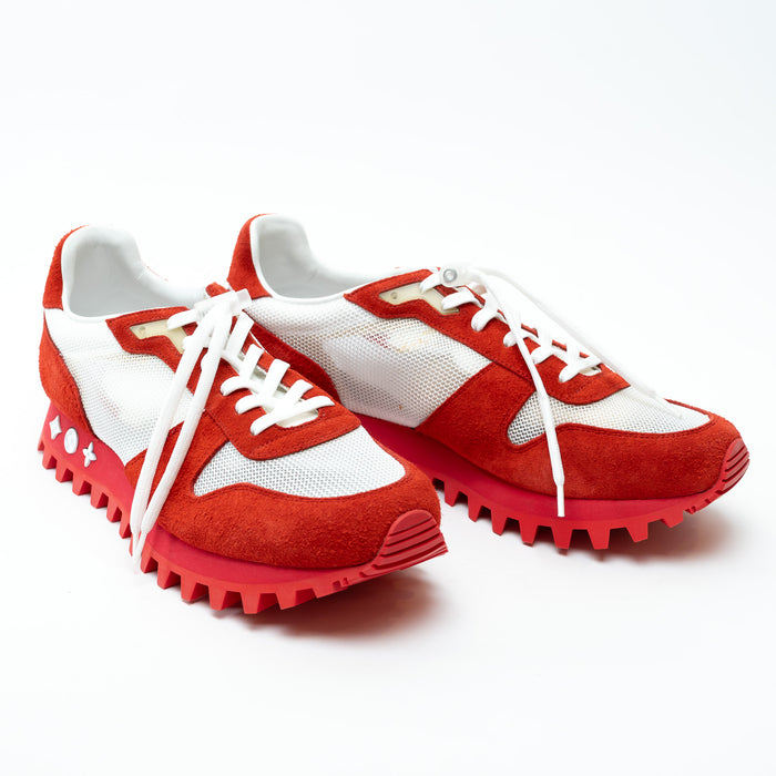 Louis Vuitton Red/White Low Top Sneakers Size 8.5