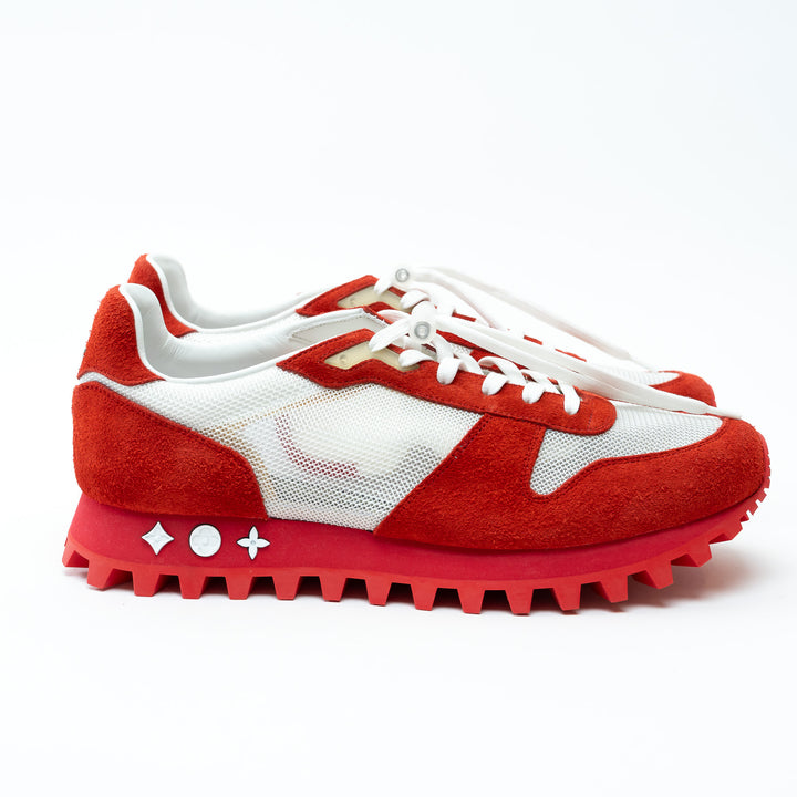 Mens Louis Vuitton Red/White Low Top Sneakers Size 8.5