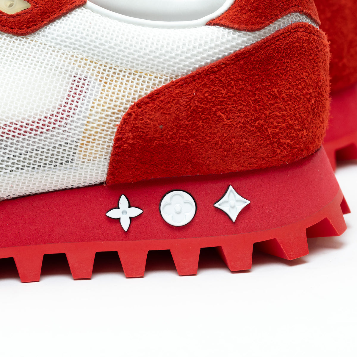 Louis Vuitton Red/White Low Top Sneakers Size 8.5