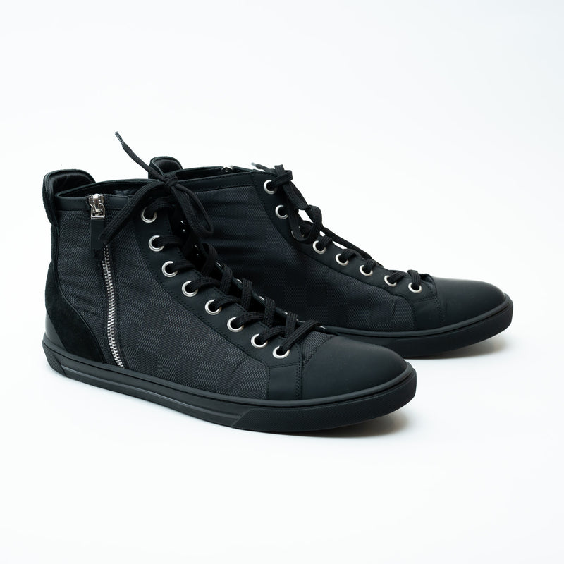 Louis Vuitton Damier Graphite Nylon High-Top Sneakers Size 8.5