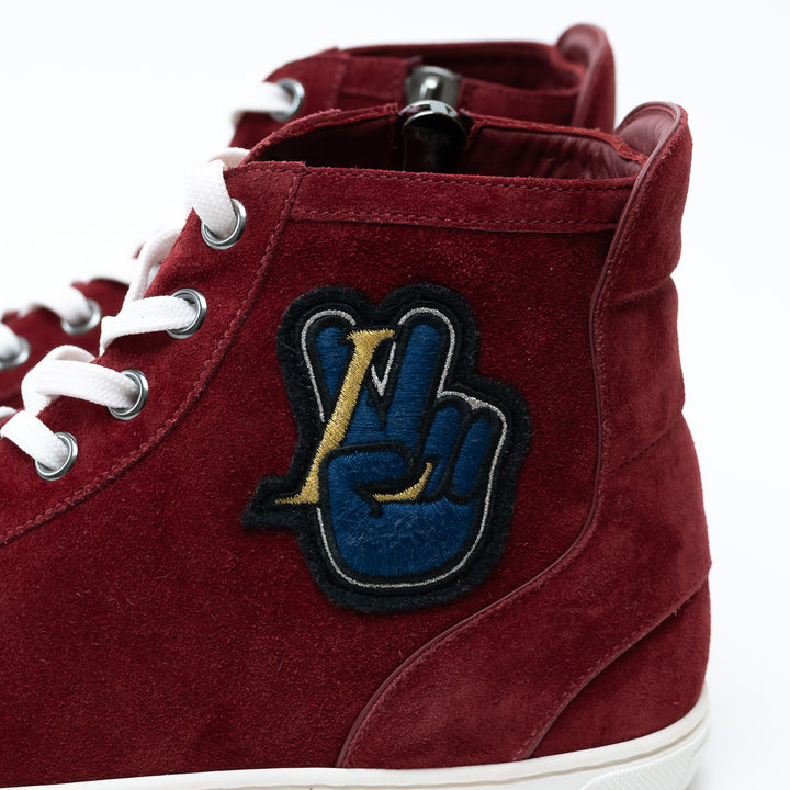 Mens Louis Vuitton Burgundy High Top Sneakers Size 8.5