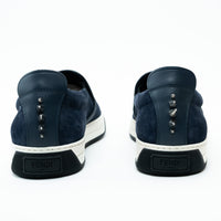Fendi Navy Suede Monster Slip on Shoes Size 8