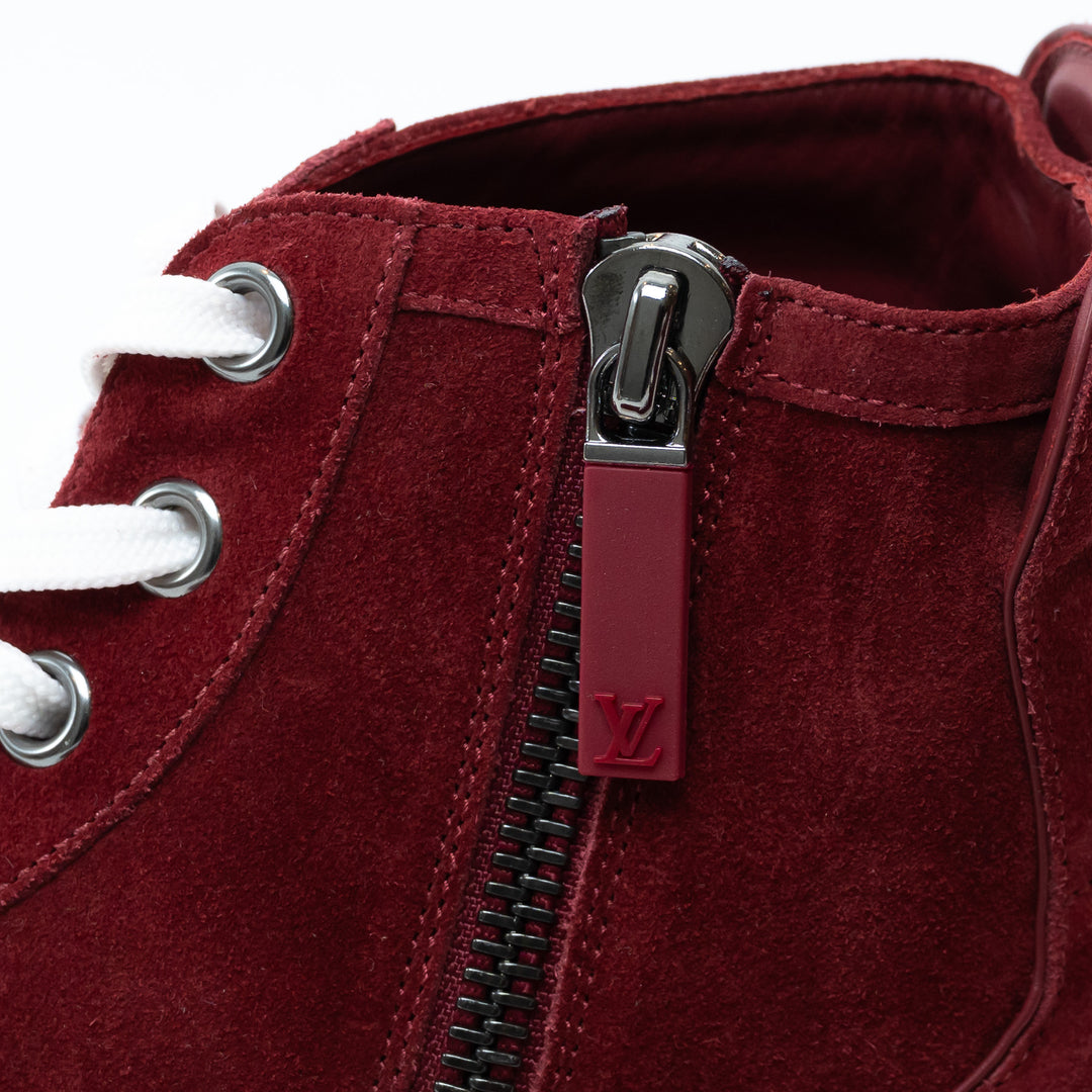 Mens Louis Vuitton Burgundy High Top Sneakers Size 8.5