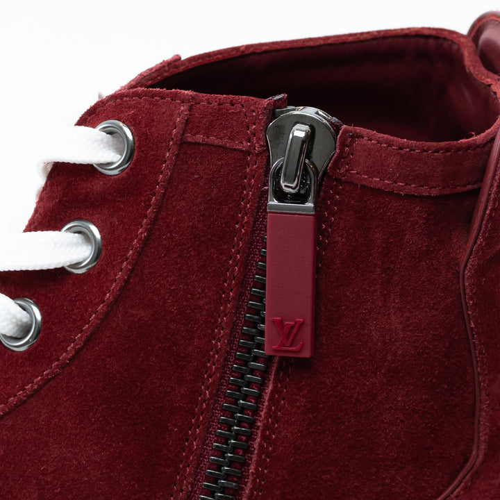Mens Louis Vuitton Burgundy High Top Sneakers Size 8.5
