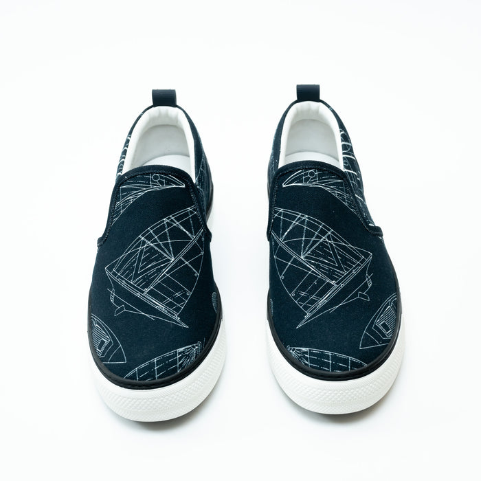 Louis Vuitton Navy Canvas Slip-on Shoes Size 8.5