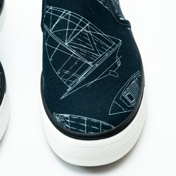 Mens Louis Vuitton Navy Canvas Slip-on Shoes Size 8.5