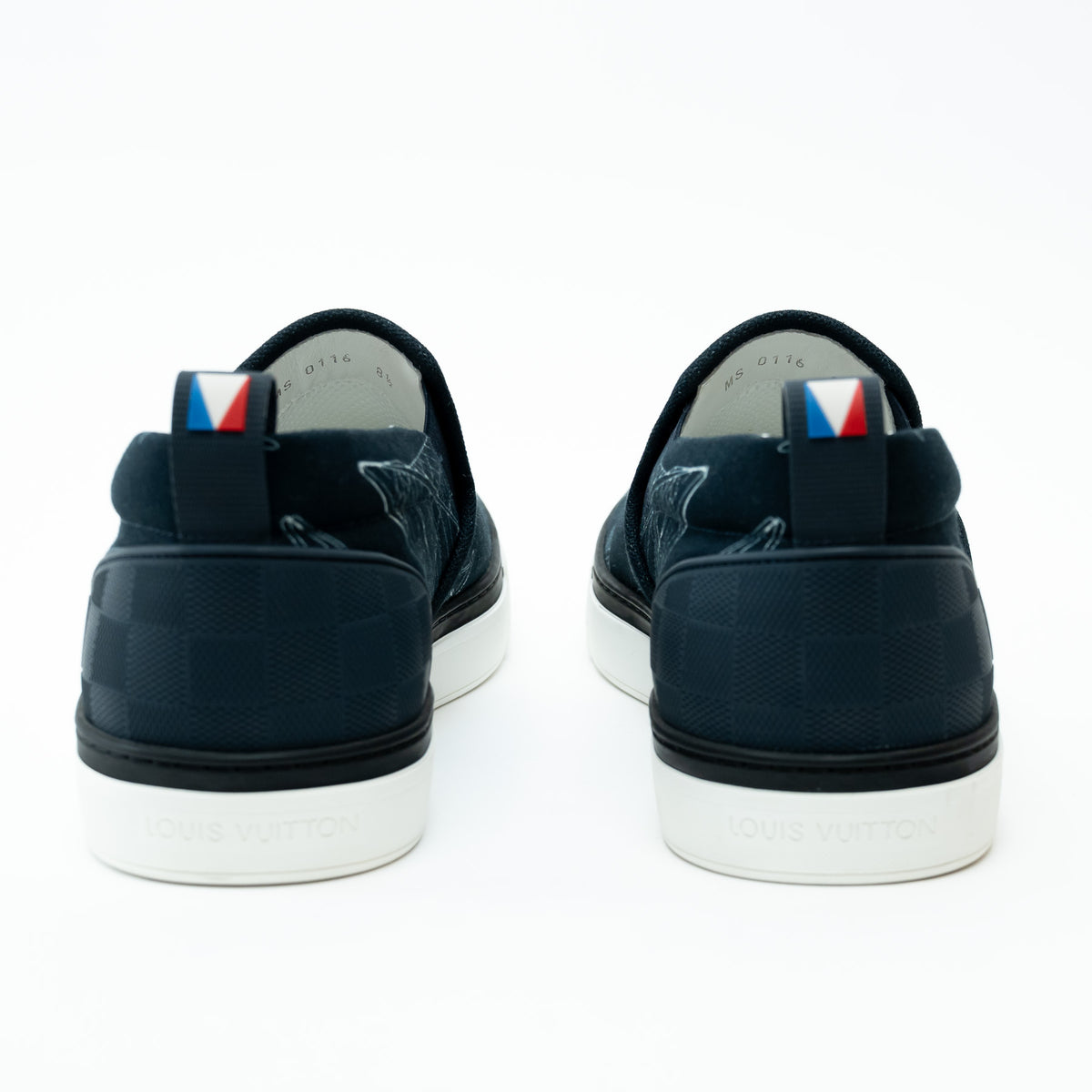 Louis Vuitton Navy Canvas Slip-on Shoes Size 8.5