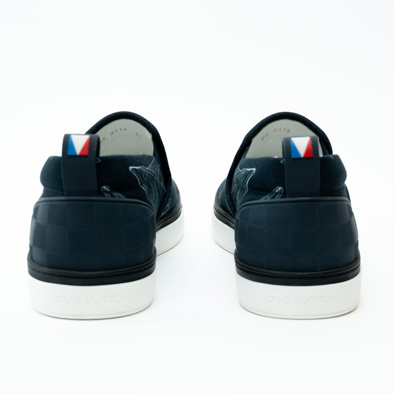 Louis Vuitton Navy Canvas Slip-on Shoes Size 8.5