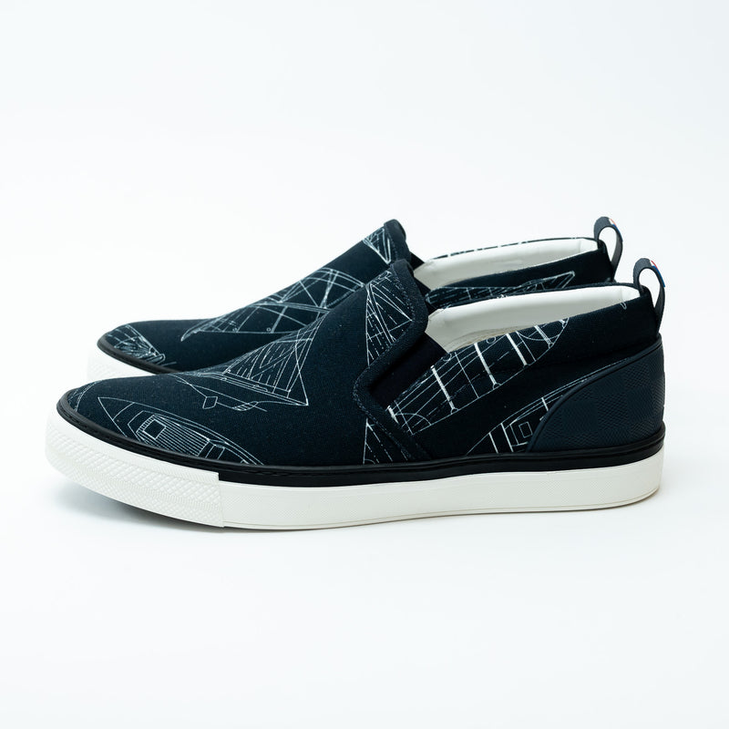Louis Vuitton Navy Canvas Slip-on Shoes Size 8.5