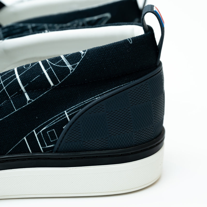 Louis Vuitton Navy Canvas Slip-on Shoes Size 8.5