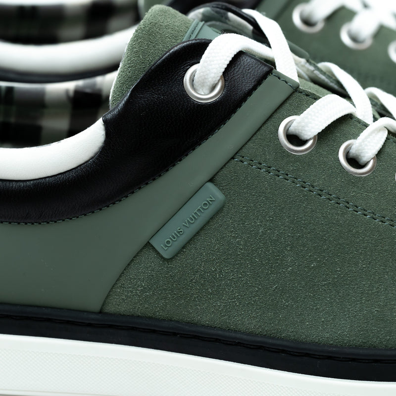 Louis Vuitton Sage Green Suede/Leather Low Top Sneakers Size 8.5