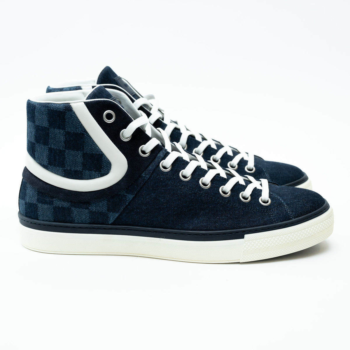 Louis Vuitton Dark Denim High Top Sneakers Size 8.5