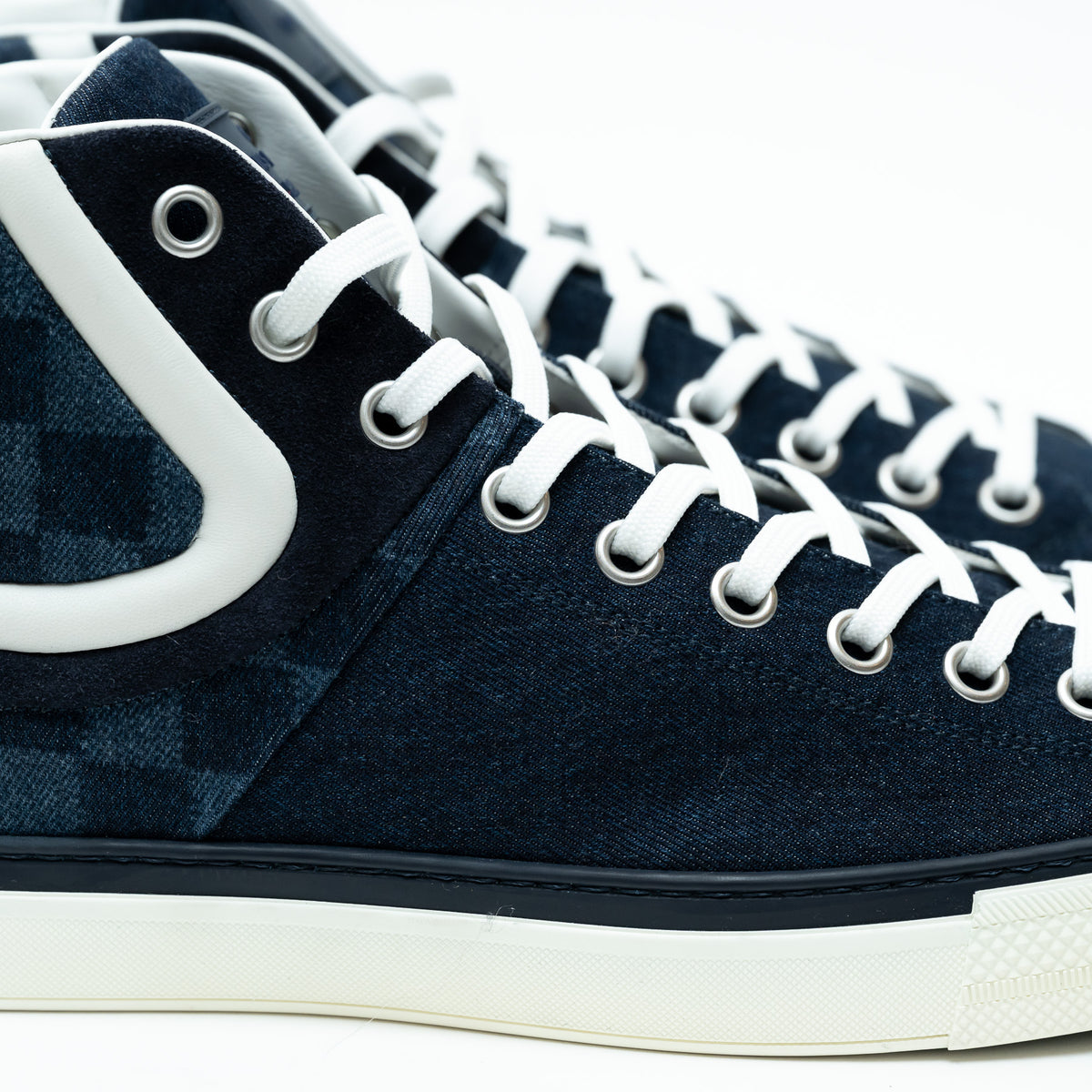 Louis Vuitton Dark Denim High Top Sneakers Size 8.5
