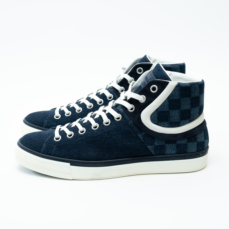 Louis Vuitton Dark Denim High Top Sneakers Size 8.5