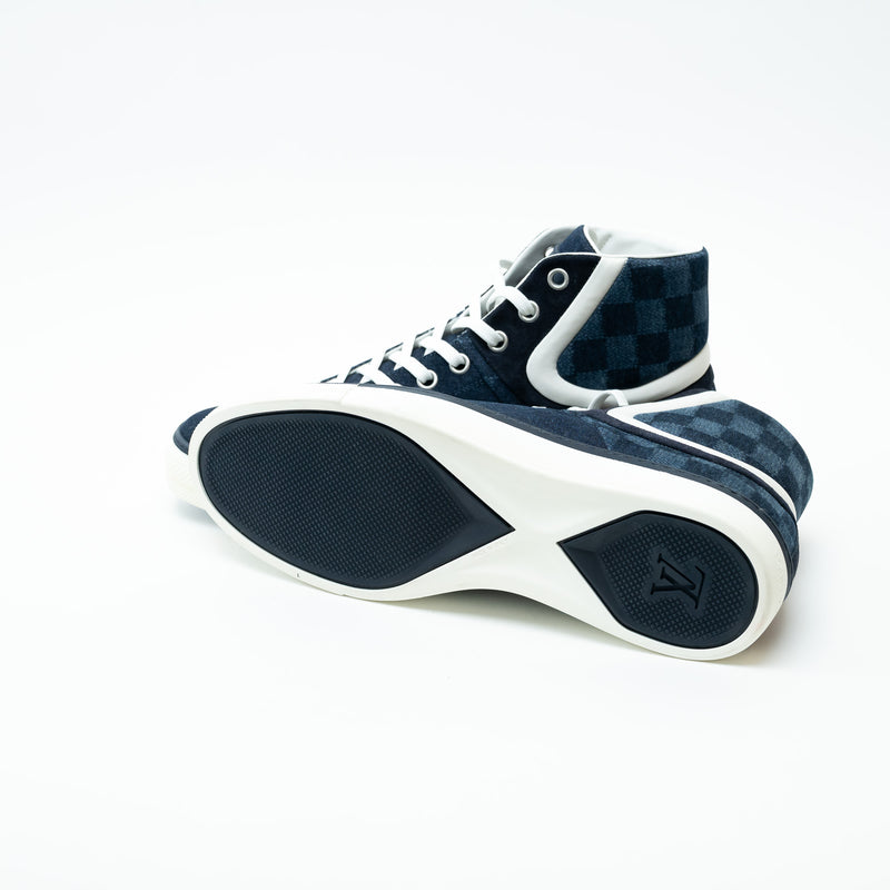 Louis Vuitton Dark Denim High Top Sneakers Size 8.5