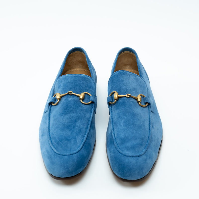 Gucci Blue Suede Horsebit Loafers Size 10.5