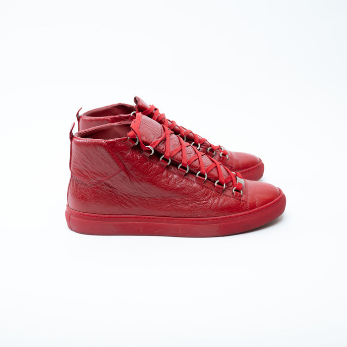 Balenciaga Arena Red High Top Sneakers Size 44