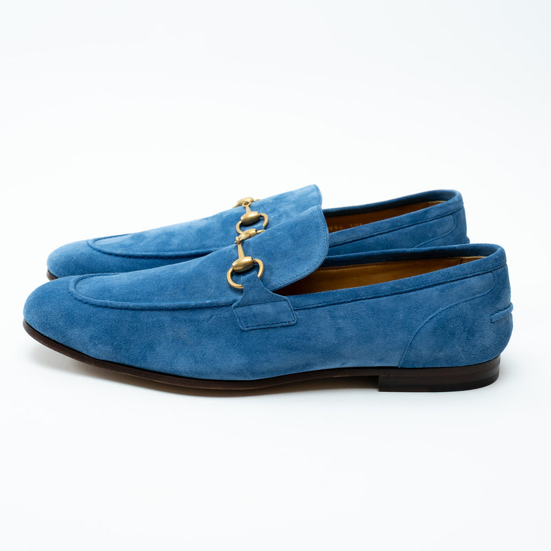 Gucci Blue Suede Horsebit Loafers Size 10.5