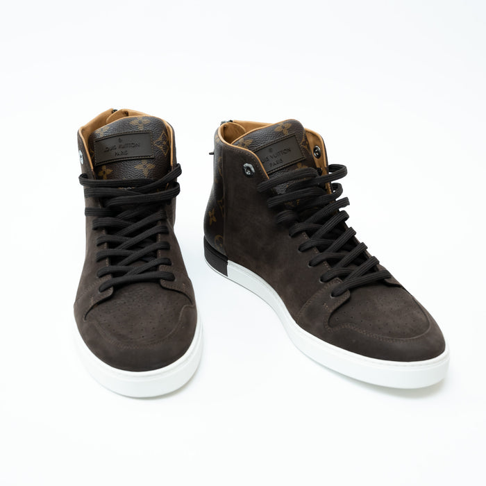 Louis Vuitton Brown/Monogram High Top Sneakers Size 8.5