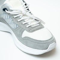 Dior White and Grey Low Top Sneakers with Oblique Detail Size 43