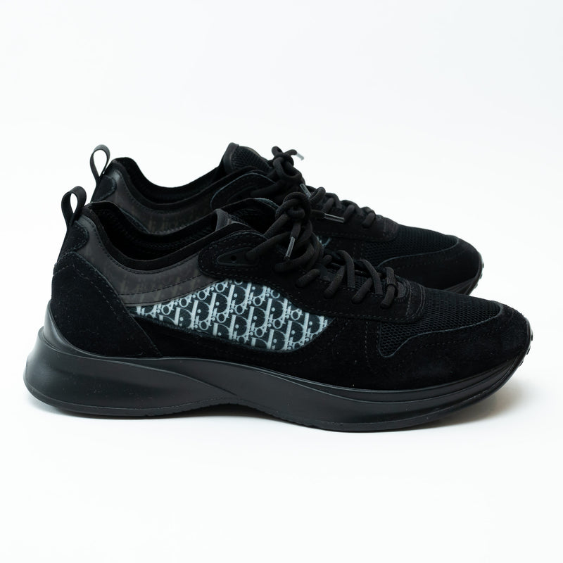 Dior Black Low Top Sneakers with Oblique Detail Size 43