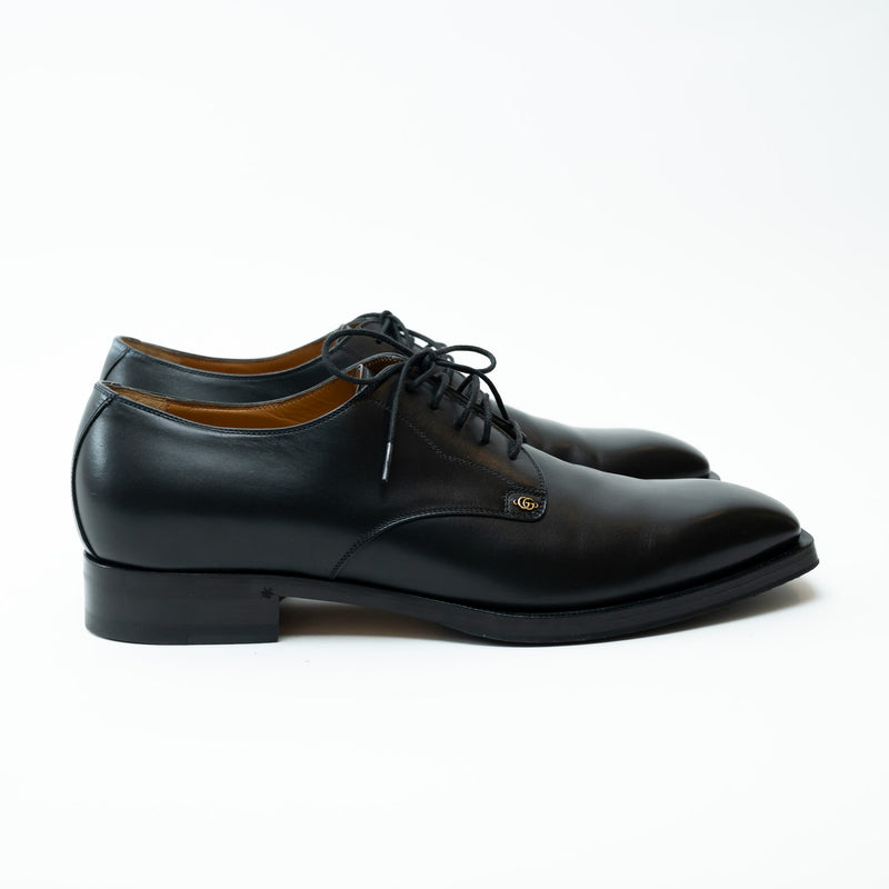 Gucci Black Smooth Leather Dress Shoe Size 8.5