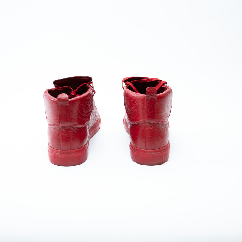 Balenciaga Arena Red High Top Sneakers Size 44