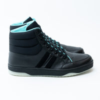 Gucci Black Leather High Top Sneakers Size 8.5