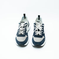 Dior Grey/Navy Low Top Sneakers with Oblique Detail Size 43
