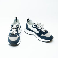 Dior Grey/Navy Low Top Sneakers with Oblique Detail Size 43