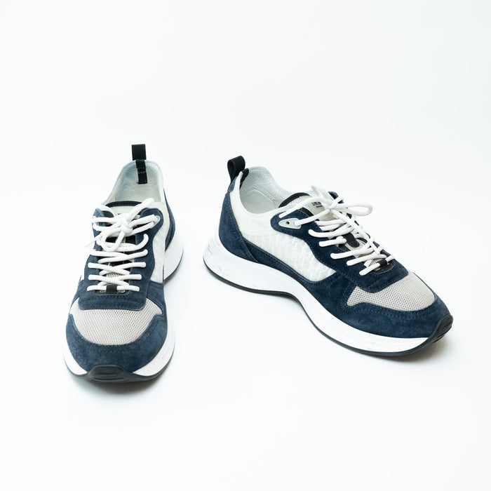 Dior Grey/Navy Low Top Sneakers with Oblique Detail Size 43