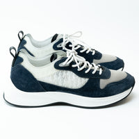 Dior Grey/Navy Low Top Sneakers with Oblique Detail Size 43