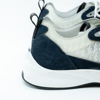 Dior Grey/Navy Low Top Sneakers with Oblique Detail Size 43