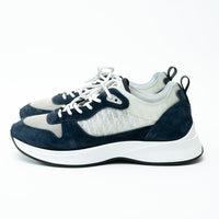 Dior Grey/Navy Low Top Sneakers with Oblique Detail Size 43