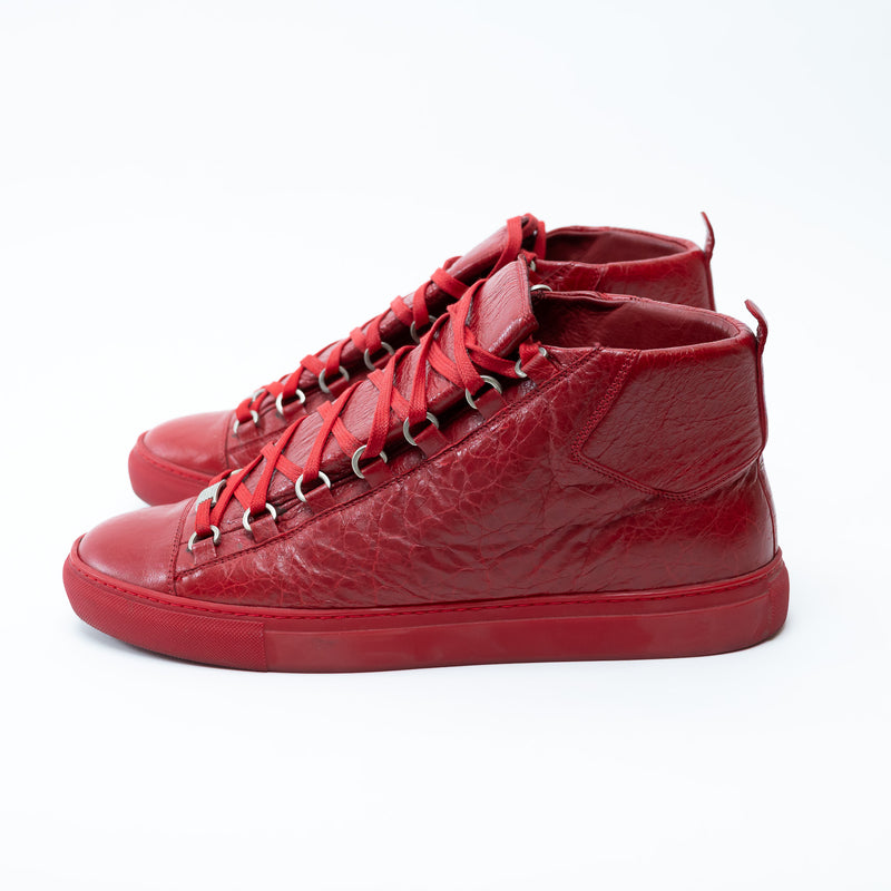 Balenciaga Arena Red High Top Sneakers Size 44