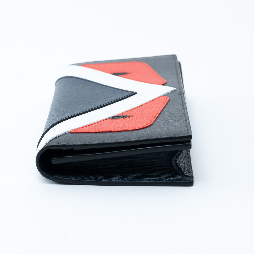 Fendi Grained Leather Monster Bifold Long Wallet