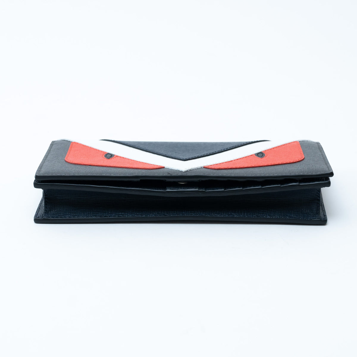 Fendi Grained Leather Monster Bifold Long Wallet