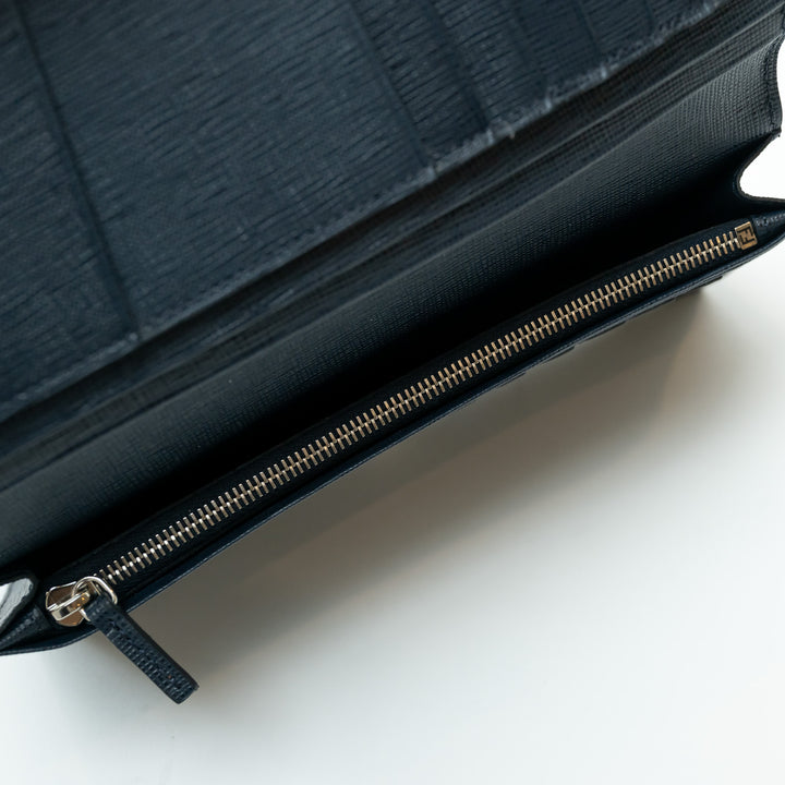 Fendi Grained Leather Monster Bifold Long Wallet