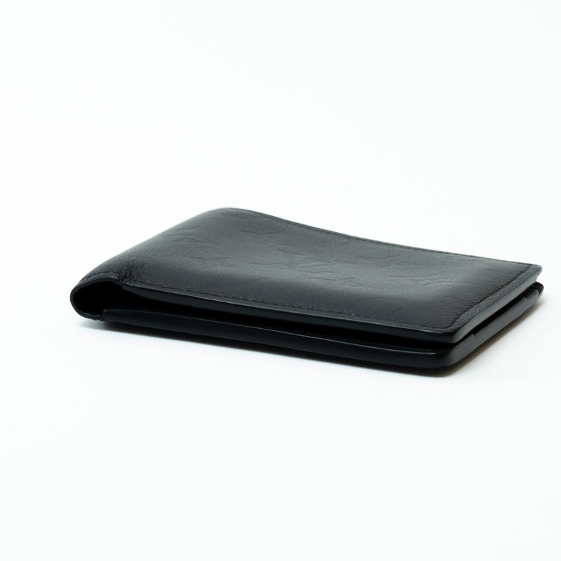 Louis Vuitton Black Smooth Leather Monogram Embossed Bifold Wallet