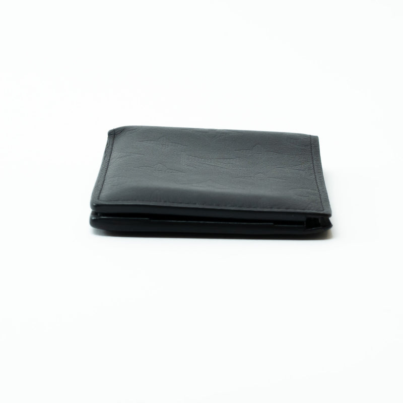 Louis Vuitton Black Smooth Leather Monogram Embossed Bifold Wallet