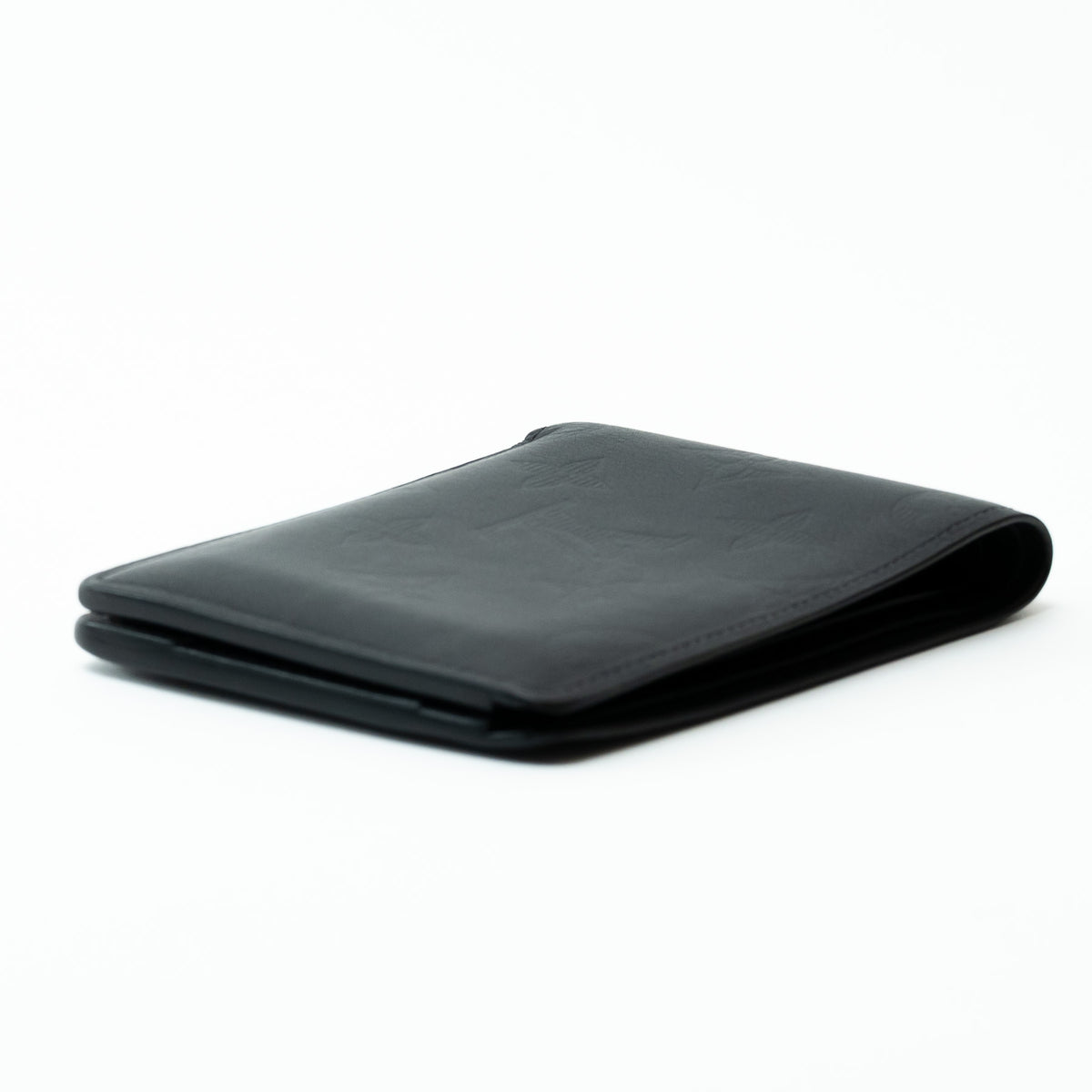 Louis Vuitton Black Smooth Leather Monogram Embossed Bifold Wallet