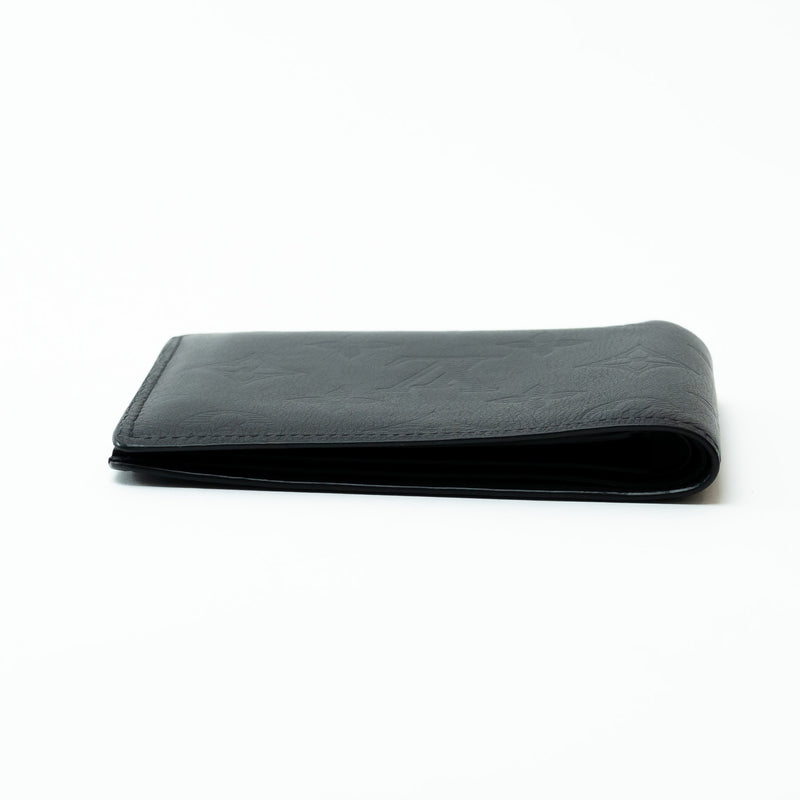 Louis Vuitton Black Smooth Leather Monogram Embossed Bifold Wallet