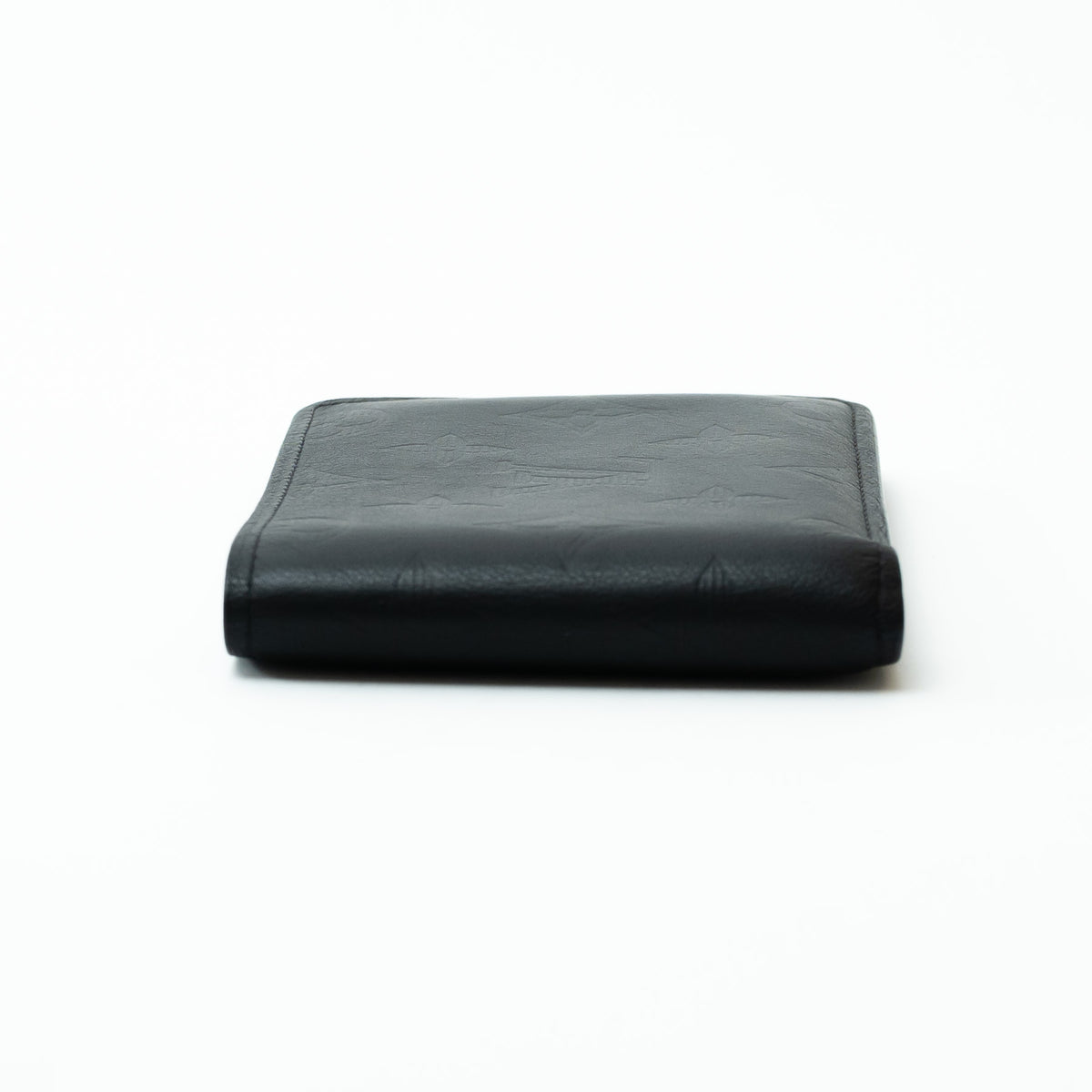Louis Vuitton Black Smooth Leather Monogram Embossed Bifold Wallet
