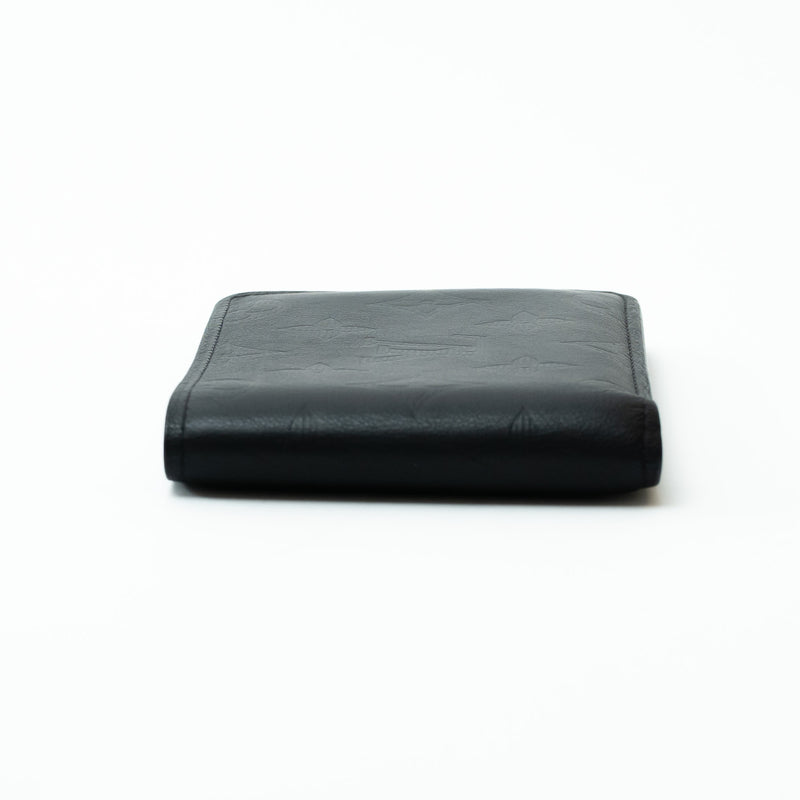 Louis Vuitton Black Smooth Leather Monogram Embossed Bifold Wallet