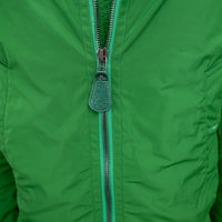 Burberry Green Nylon Bomber Jacket with Ribbed Details Size M