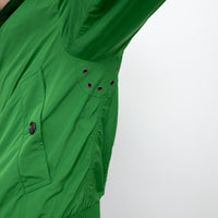 Burberry Green Nylon Bomber Jacket with Ribbed Details Size M