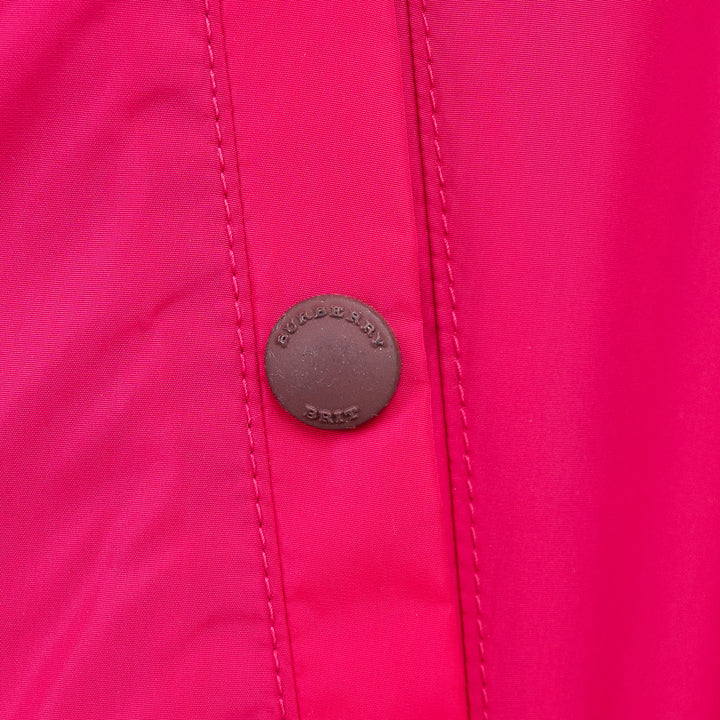 Burberry Pink Nylon Bomber Jacket with Ribbed Details Size M