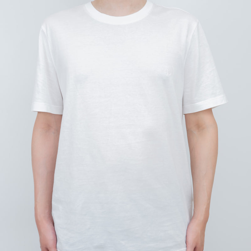 Louis Vuitton White T-Shirt with Embroidered Logo Size XL