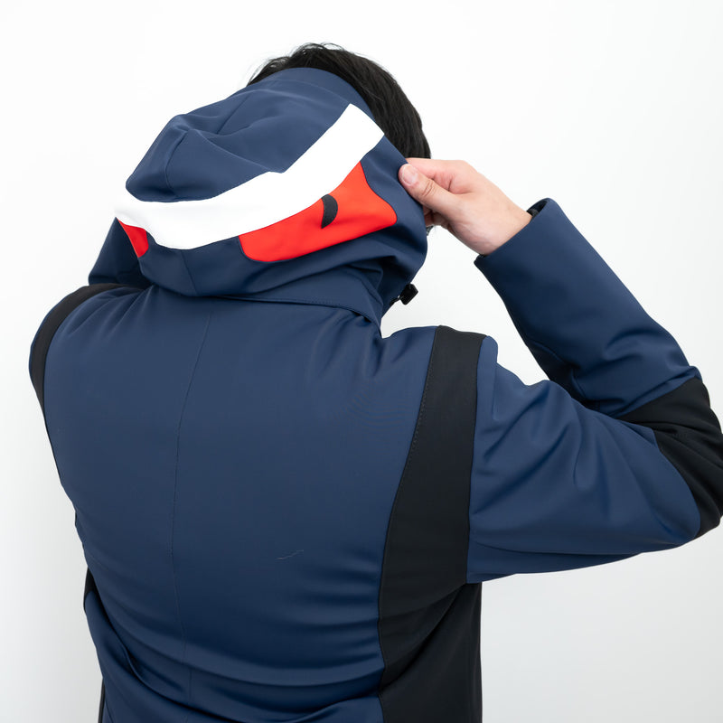 Fendi Navy and Black Jacket with Monster Eyes Hood Size 48