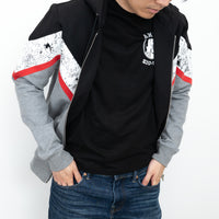 Dior Zip Up Hoodie with Red/Speckled Chevron Detail Size M
